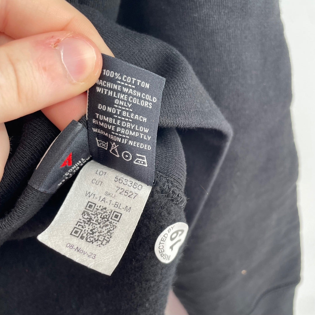 American Giant Women's Full Zip Hoodie Black Cotton Made in USA Size M