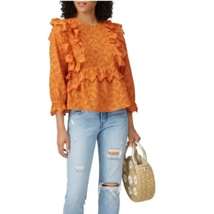 The Great Eyelet Flutter Top Size 0