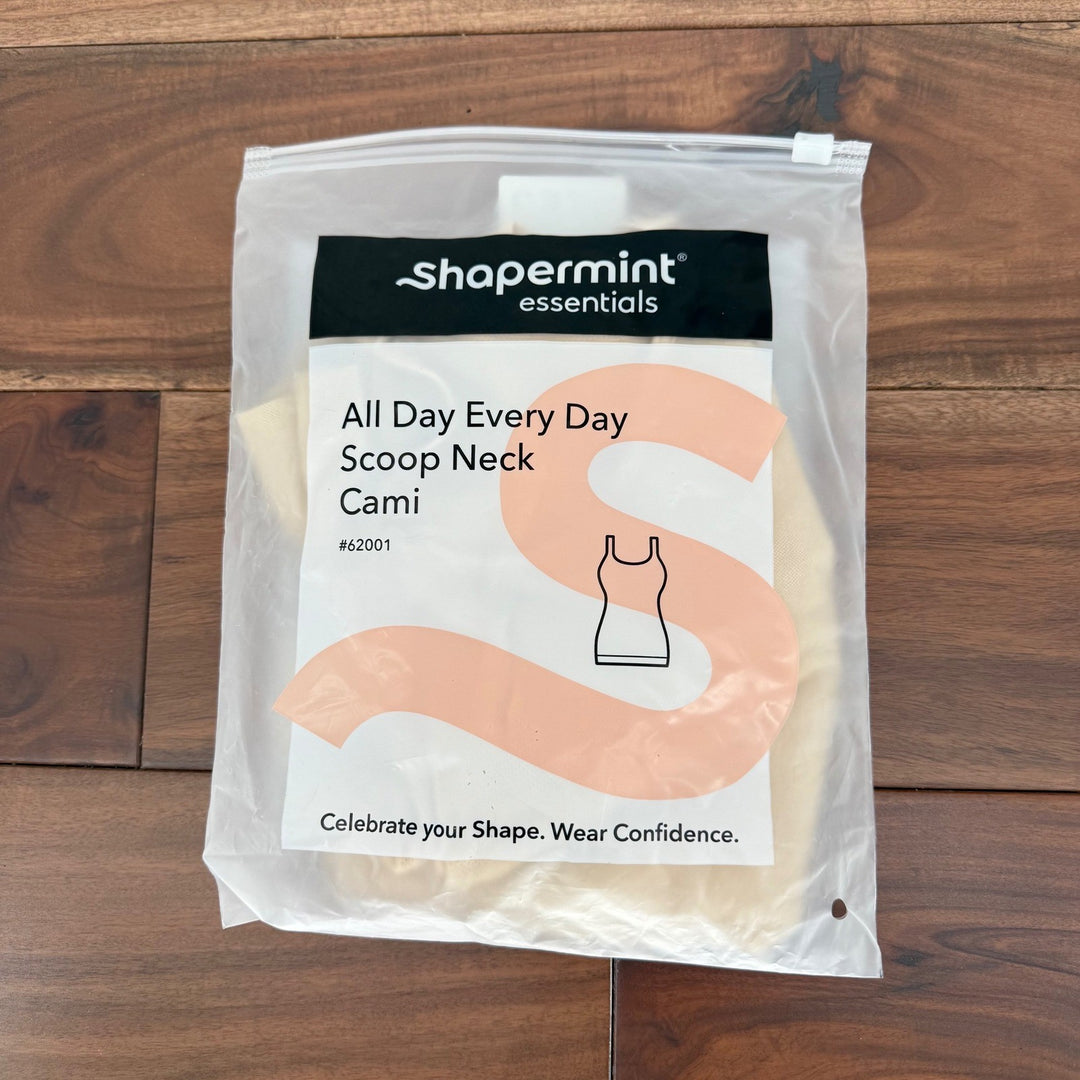 Shapermint Essentials All Day Every Day Scoop Neck Cami Tank Top Beige