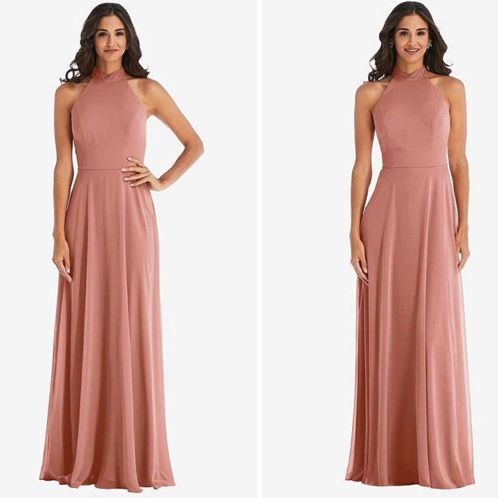 After Six High Neck Halter Backless Maxi Dress Size 8