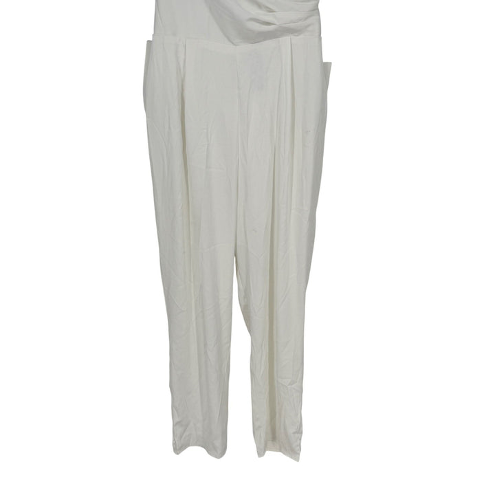 Lulus Beloved Bliss Ivory Strapless Slim Leg Bow Jumpsuit Size L