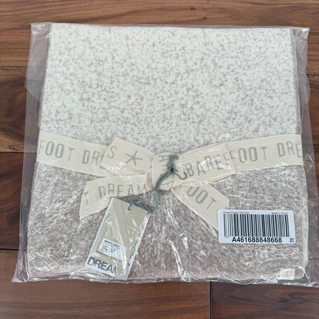 Barefoot Dreams CozyChic Lite Confetti Scarf Womens Cream Taupe Winter Warmer