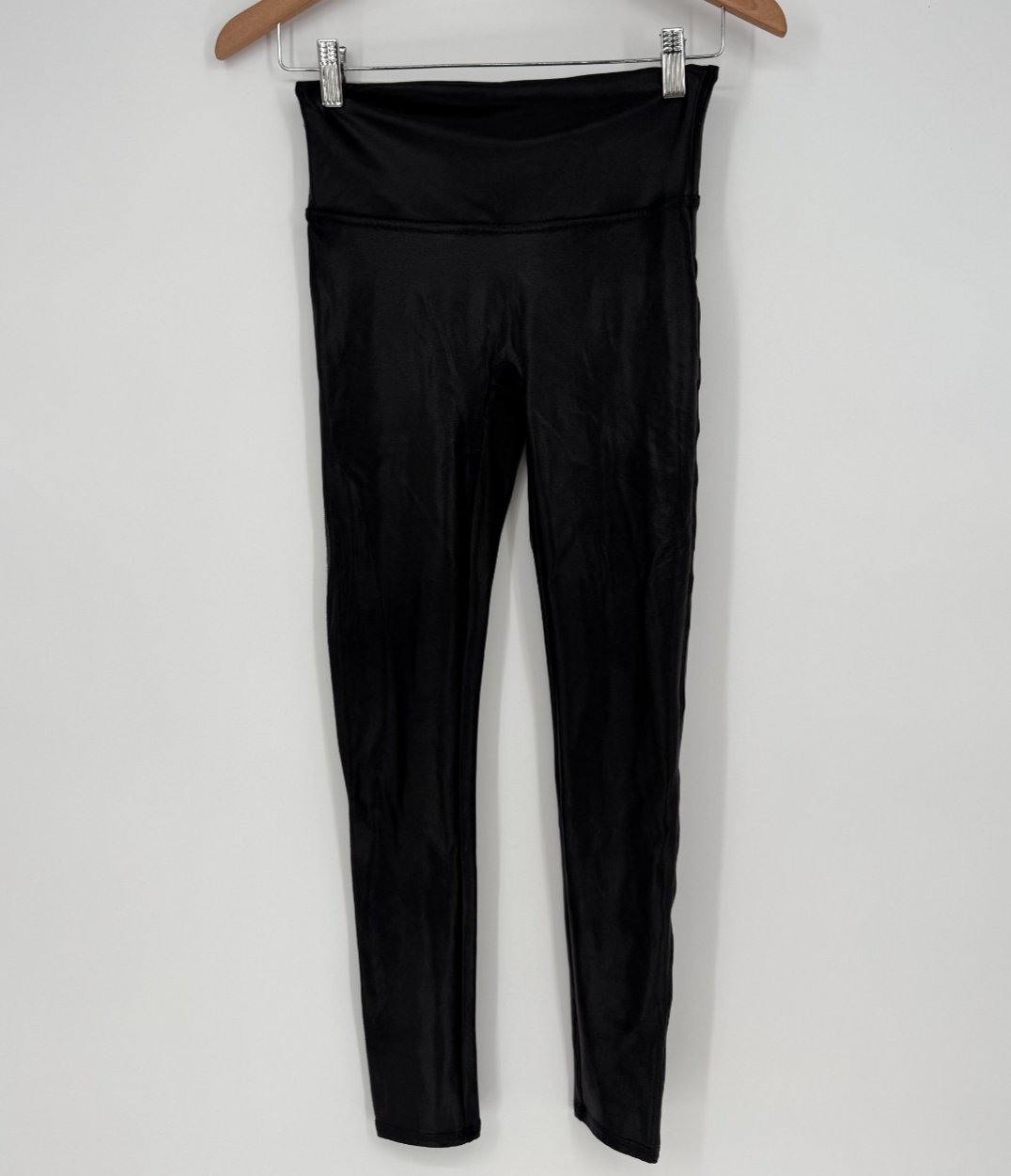 Spanx By Sara Blakely Leggings Womens Medium Petite Black Stretch Yoga Workout