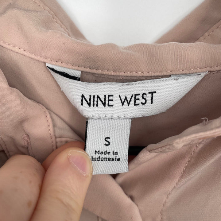 Nine West Women's Pink Button Down Long Sleeve Blouse Shirt Size S