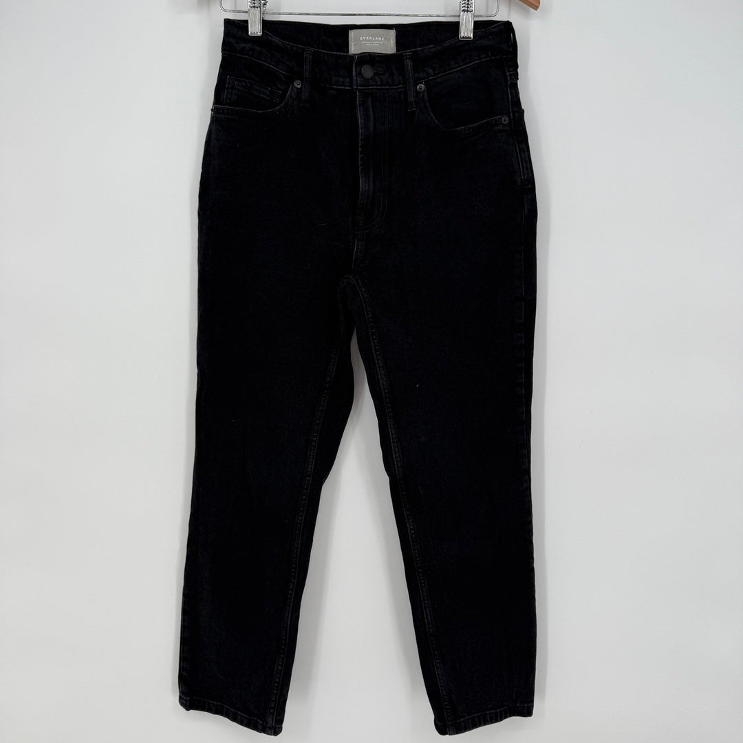 Everlane The Original Cheeky Jean Organic Cotton Black Denim Crop Size 27