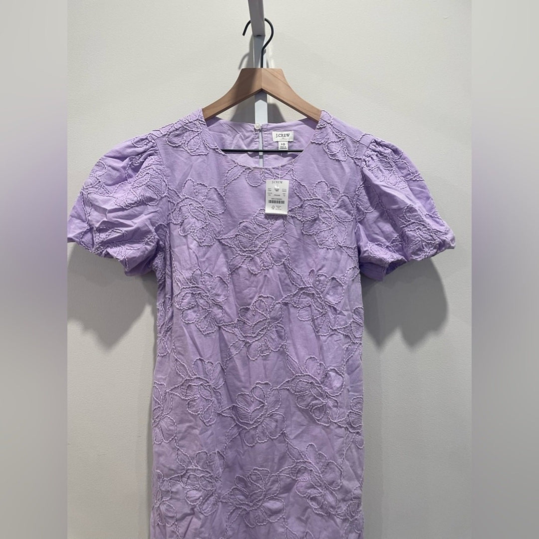 J.Crew Eyelet Puff-Sleeve Mini Dress Size 10