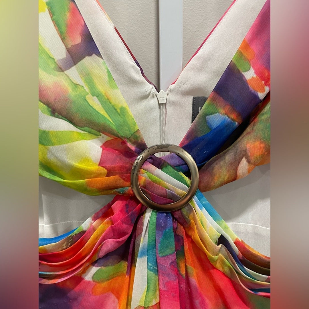 Liv Foster Floral Tie Dye Gown Size 6