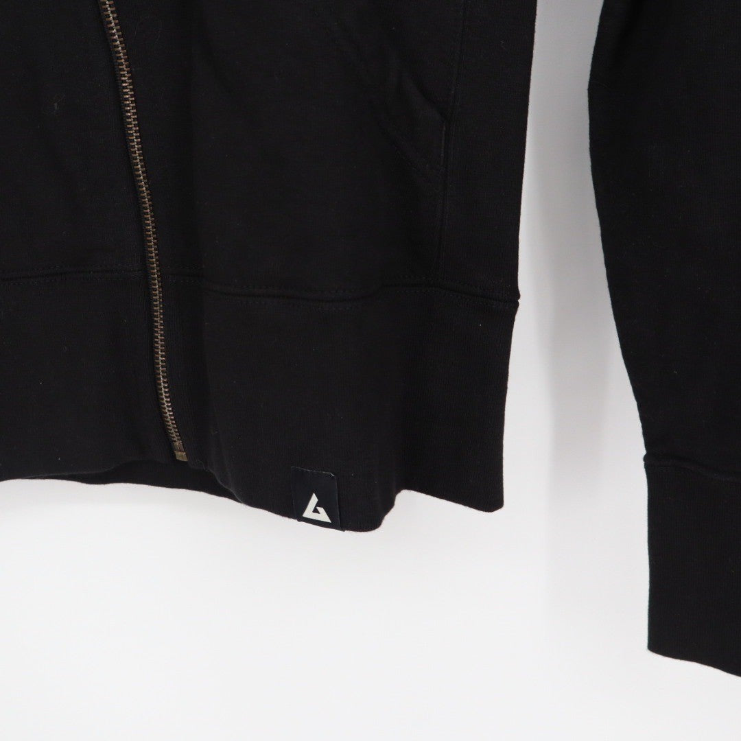 American Giant Womens Black Full Zip Hoodie Sweatshirt USA Logo XS 100 Cotton