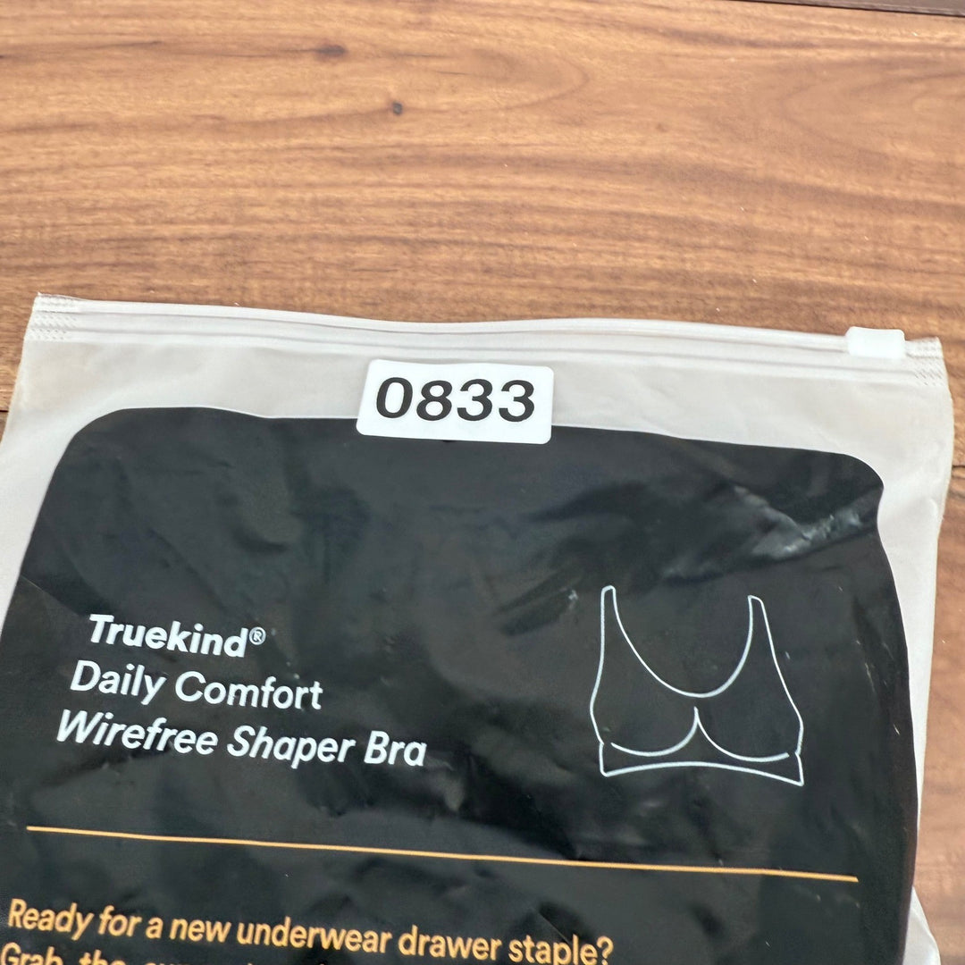 Truekind Daily Comfort Wirefree Shaper Bra Black 2XL New Support Everyday
