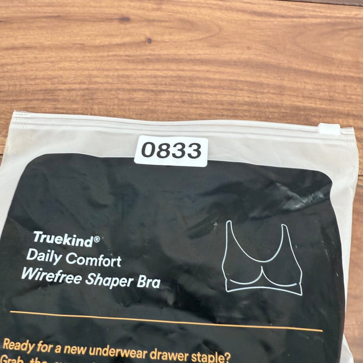 Truekind Daily Comfort Wirefree Shaper Bra Black 2XL New Support Everyday