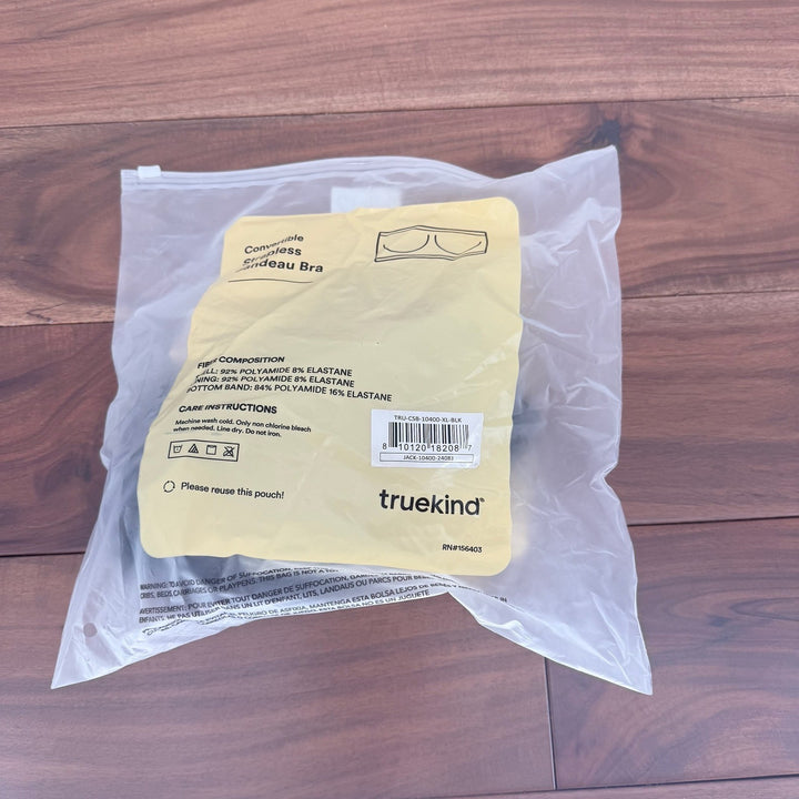 Truekind Convertible Strapless Bandeau Bra Black XL