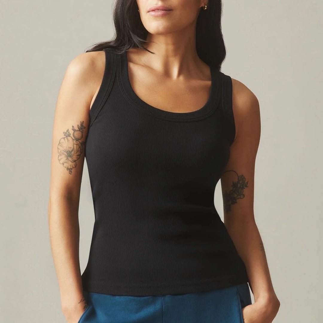 American Giant Black Ribbed Tank Top Women's Size M Made in USA