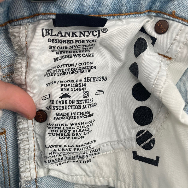 BLANKNYC Madison Crop High Rise Distressed Bandana Patch Jeans Size 25