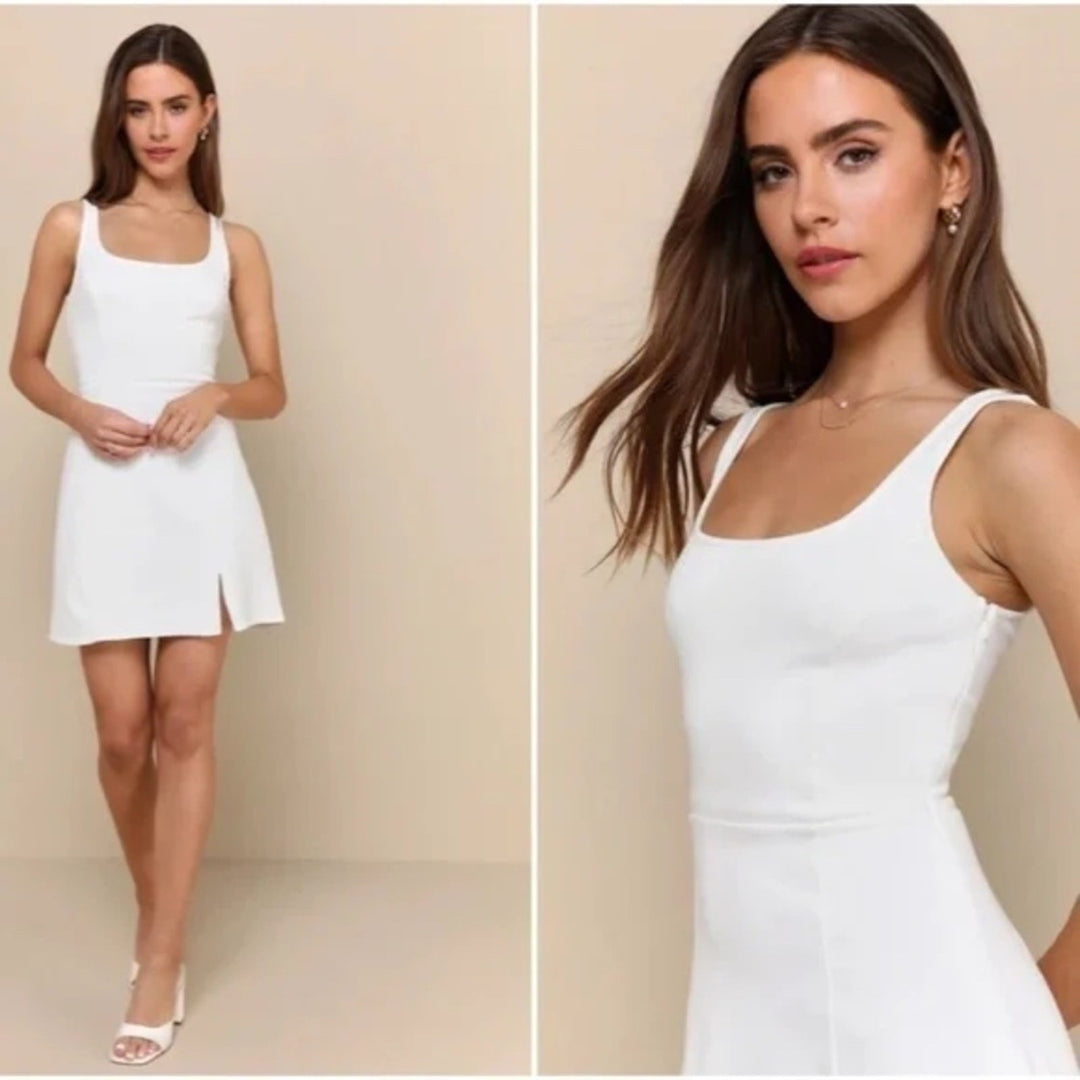 Lulus Always Admired White Sleeveless Mini Dress Size XS