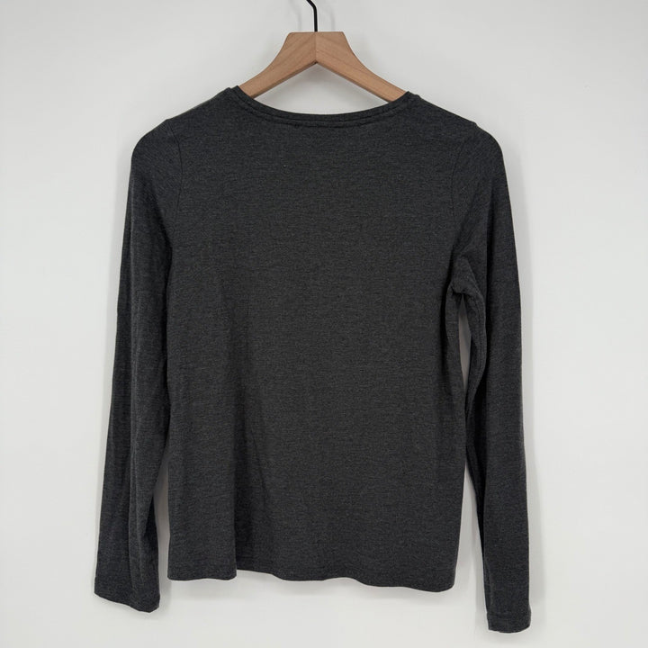 Eileen Fisher Long Sleeve T-Shirt Top Knit Casual Essential Grey Size XXS
