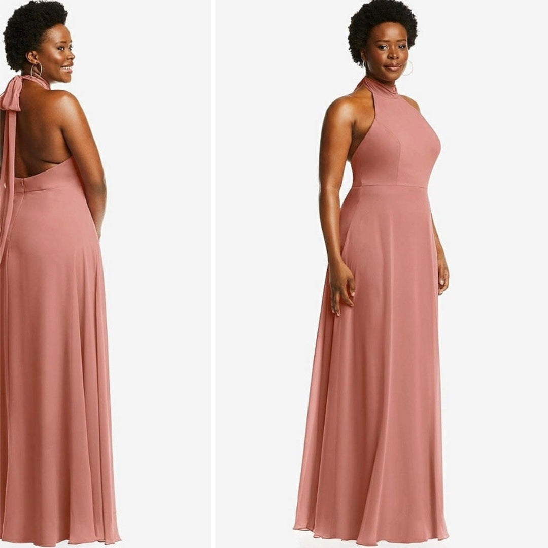 After Six High Neck Halter Backless Maxi Dress Size 14