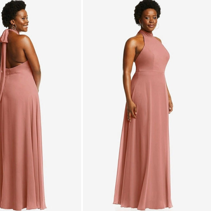 After Six High Neck Halter Backless Maxi Dress Size 14