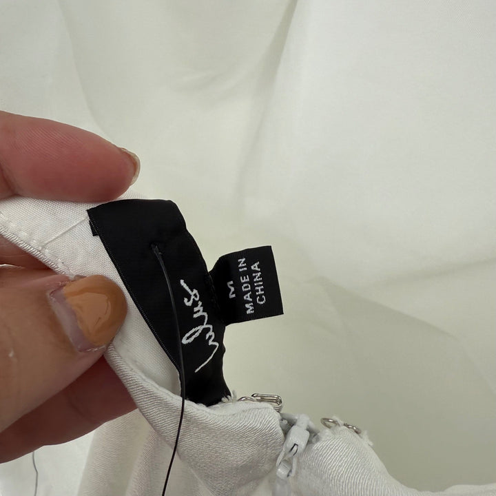 Lulus Beyond Classy White Satin Halter Midi Dress Size M