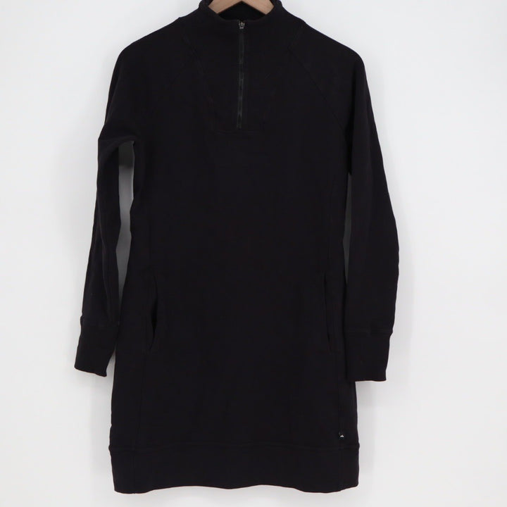 American Giant Black Long Sleeve Quarter Zip Sweatshirt Dress Size S Made in USA