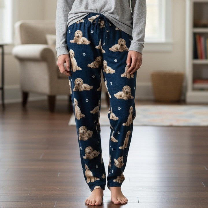 Comfies Unisex XL Blue Dog Pajama Pants Soft Comfortable Lounge Bottoms