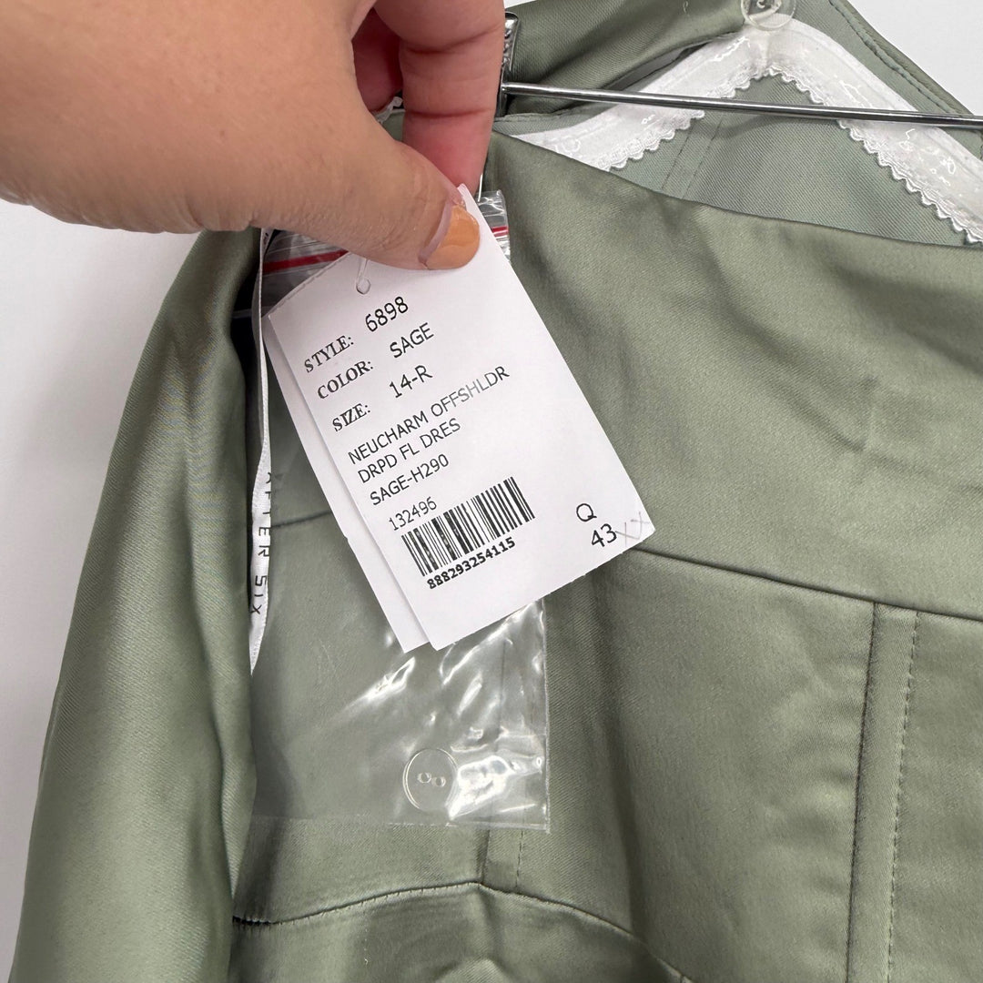 After Six A-Line Satin Maxi Dress With Convertible Off-The-Shoulder Dress