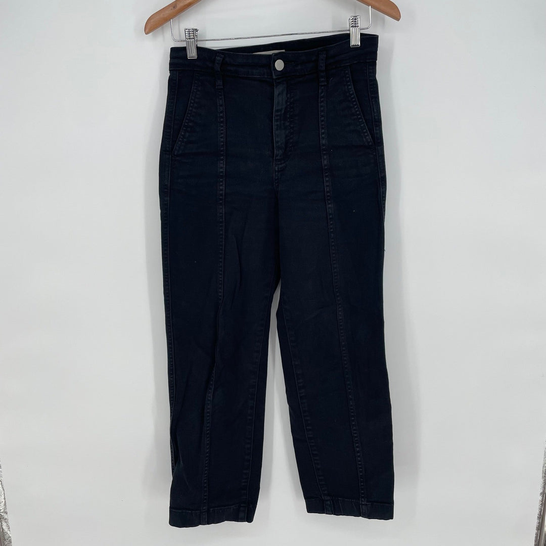 Everlane Women's Black Cotton Blend Cropped Straight Leg Pants Size 2R