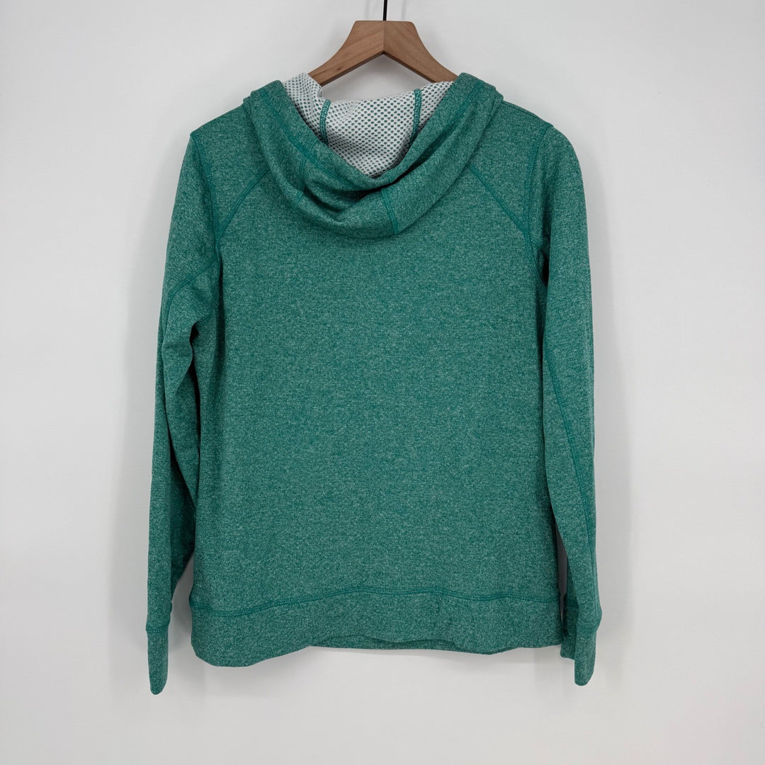 Avia Women's Activewear Hoodie Sweatshirt Green Pullover Thumb Hole Size Large