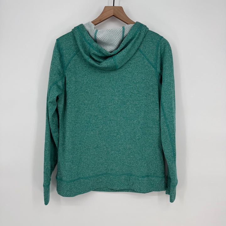 Avia Women's Activewear Hoodie Sweatshirt Green Pullover Thumb Hole Size Large