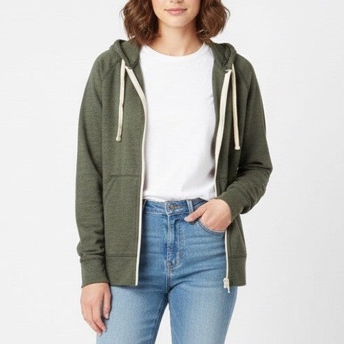 American Giant Full Zip Hoodie Green Heathered Size S Made in USA Casual Comfort