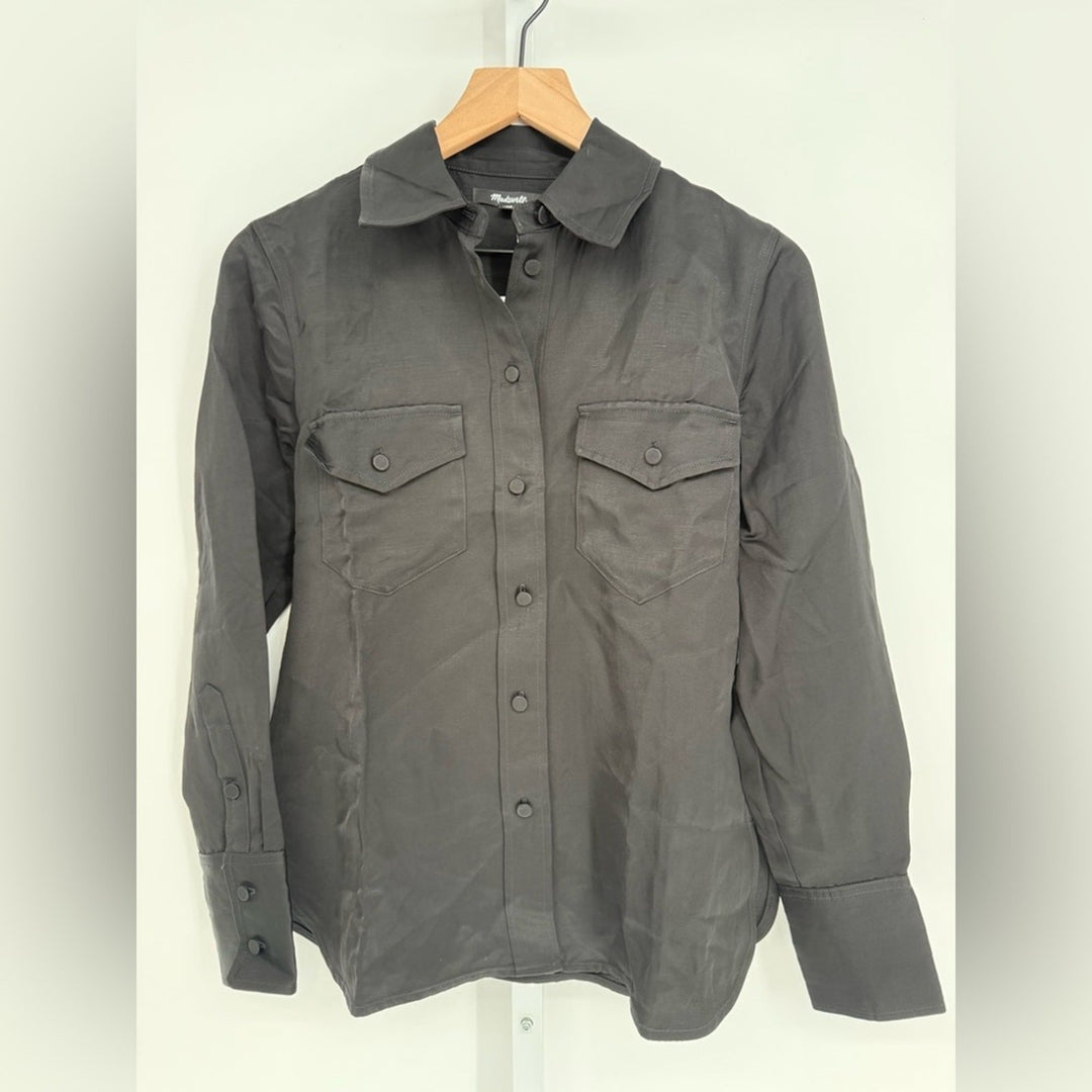 Madewell Western Shirt in Linen Blend Size 4