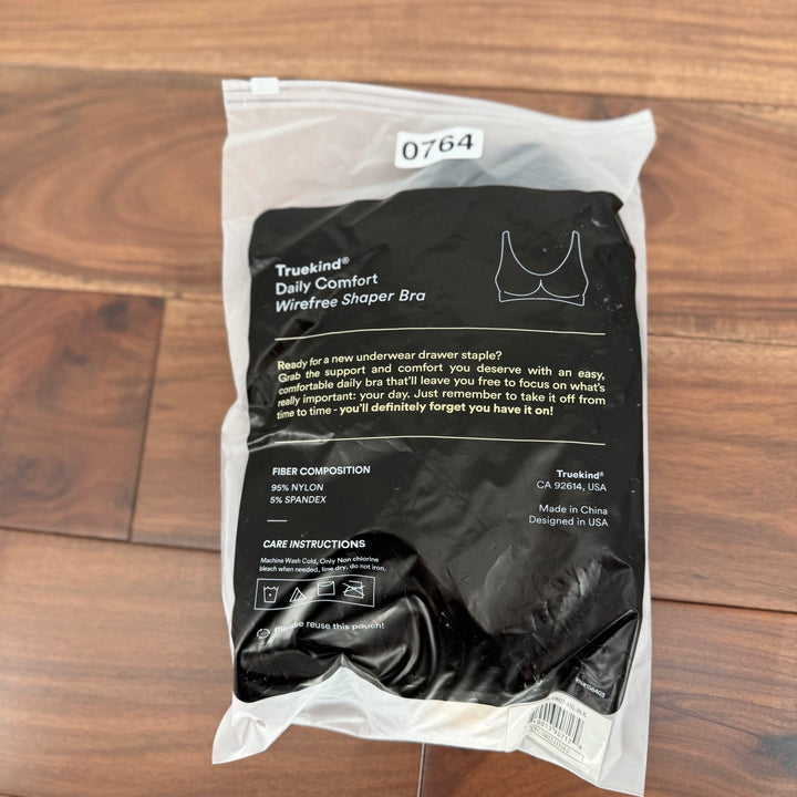 Truekind Daily Comfort Wirefree Shaper Bra 4XL Black New