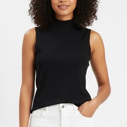 Banana Republic Black Sleeveless Mock Neck Knit Top Size M