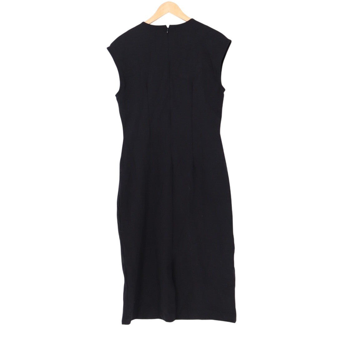 American Giant Black Sleeveless Sheath Midi Dress Size 10 Made in USA