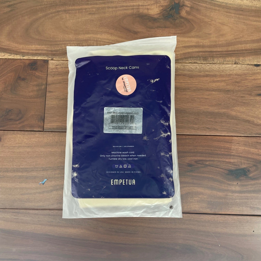 EMPETUA Scoop Neck Cami Tank Top XXXL Beige Nylon Spandex Comfort Everyday