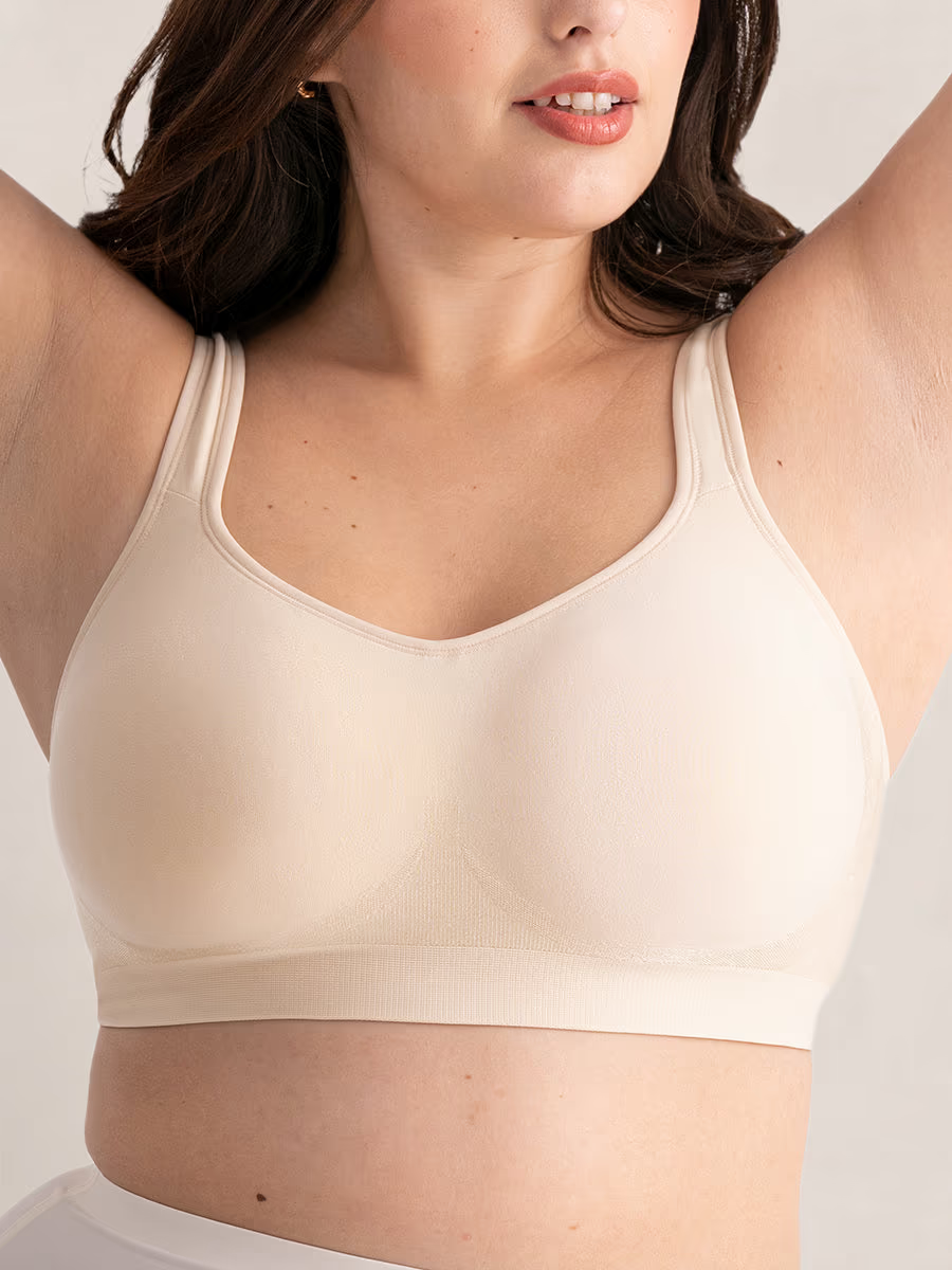 Shapermint Truekind Daily Comfort Wirefree Shaper Bra Women 4XL Beige Wide Strap