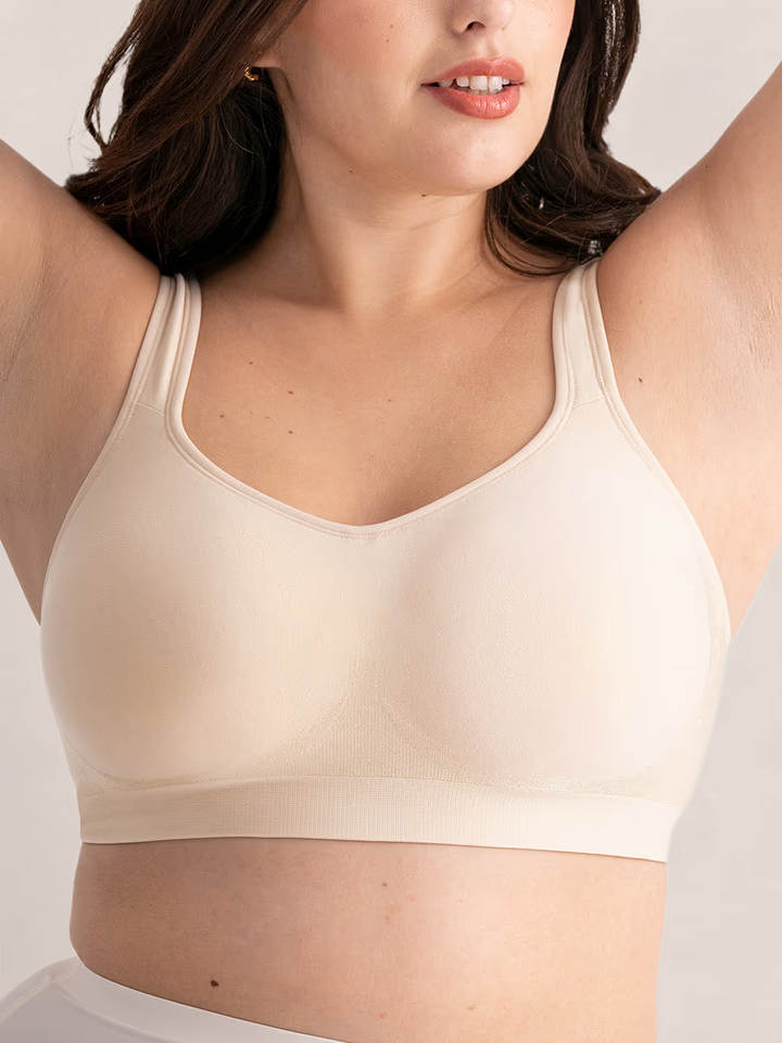 Shapermint Truekind Daily Comfort Wirefree Shaper Bra Women 4XL Beige Wide Strap