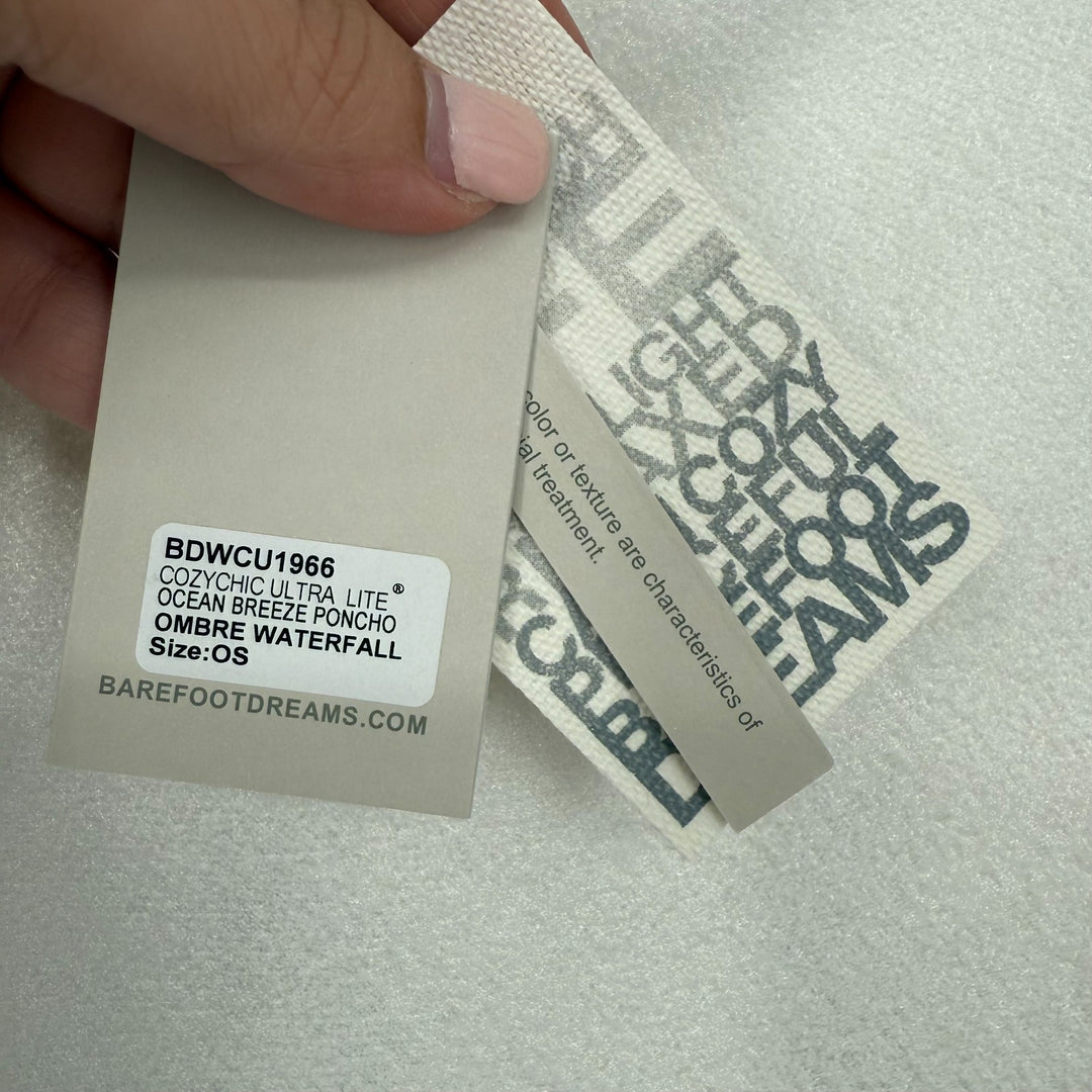 Barefoot Dreams CozyChic Ultra Lite Ocean Breeze Poncho Women OS Ombre Waterfall