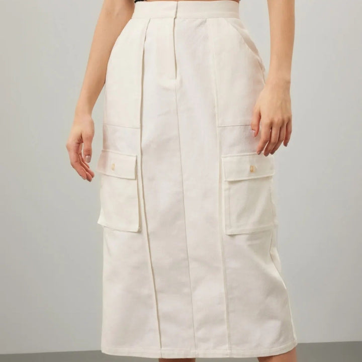 Silk Laundry Canvas Cargo Skirt Size XS