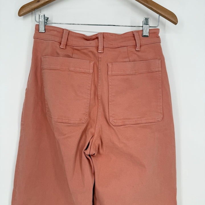 Everlane Chino Pants Womens 6 Pink Canvas Cotton Stretch Wide Leg Outdoor Boho