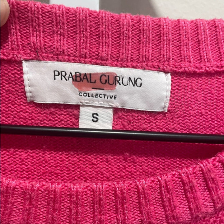 Prabal Gurung X RTR Pink Embellished Sweater Size S