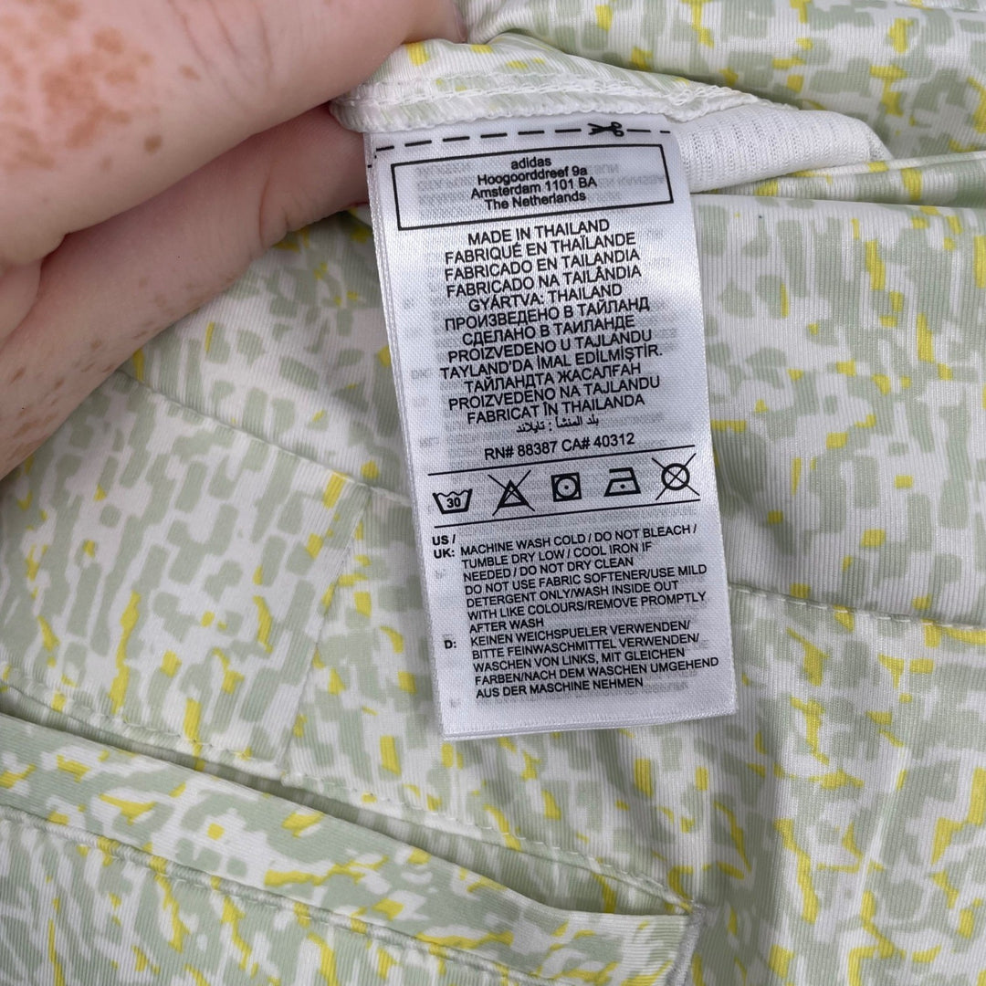 Adidas Women's Printed Frill Golf Skirt White Green Yellow Athletic Size S