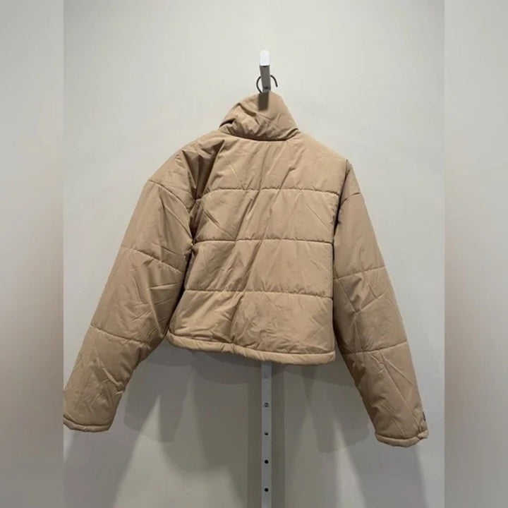 The Fifth Label Tan Cropped Puffer Jacket Size S/4