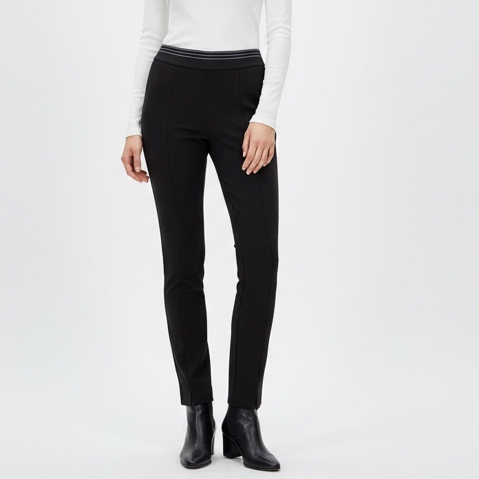 Athleta Black Ponte Knit Slim Leg Ankle Pants Size 10P Career Casual