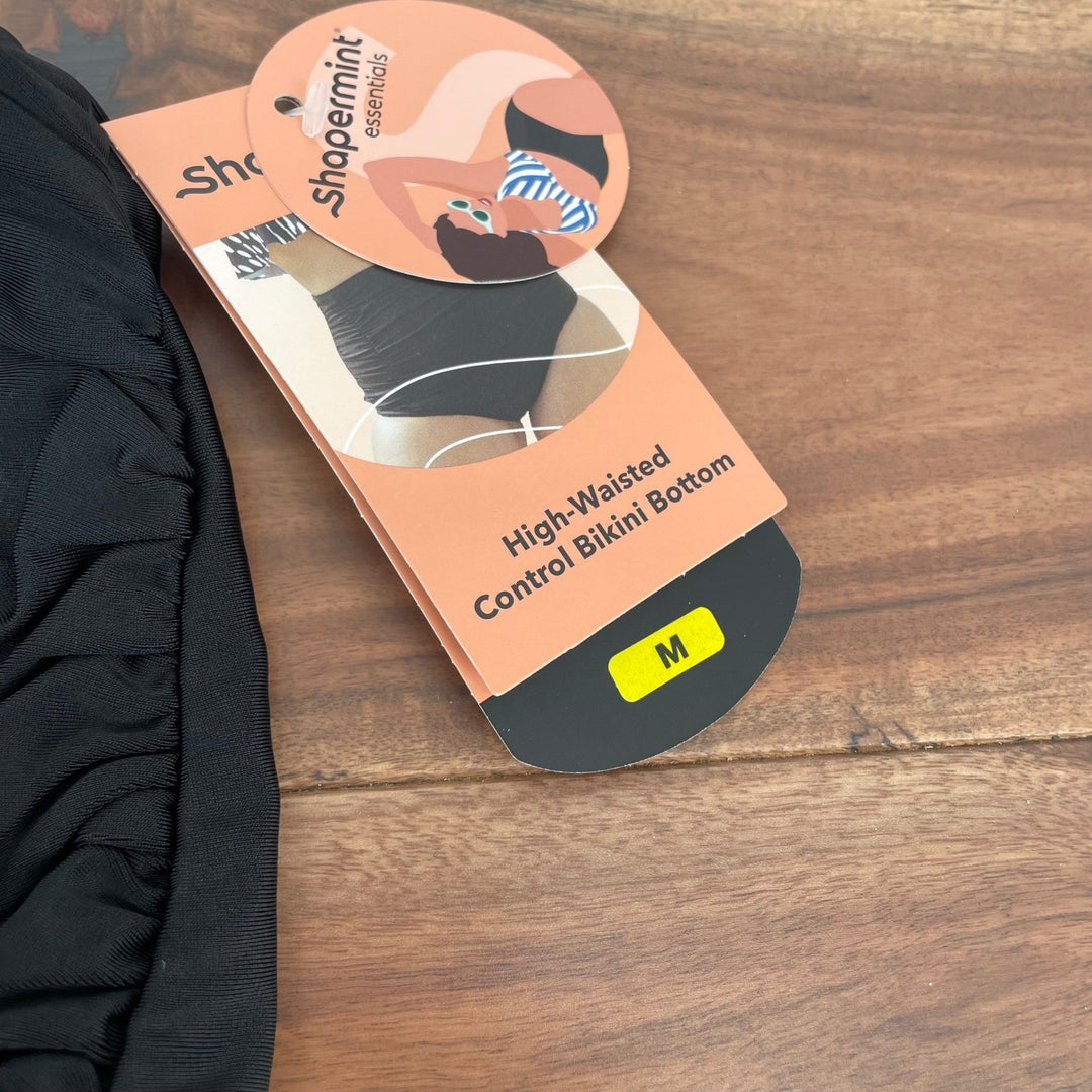 Shapermint Essentials High Waisted Control Bikini Bottom Black