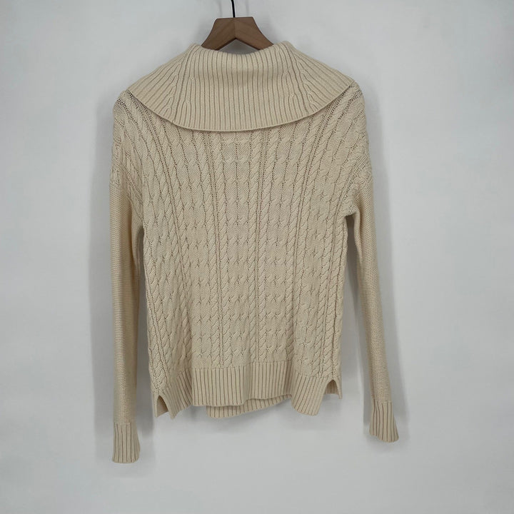 American Eagle Outfitters Cream Cable Knit Cowl Neck Sweater Size S P