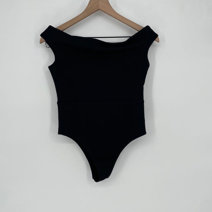 ASILIO Rebel Nights Bodysuit Black Off Shoulder Cap Sleeve Style AS201333 Size 8