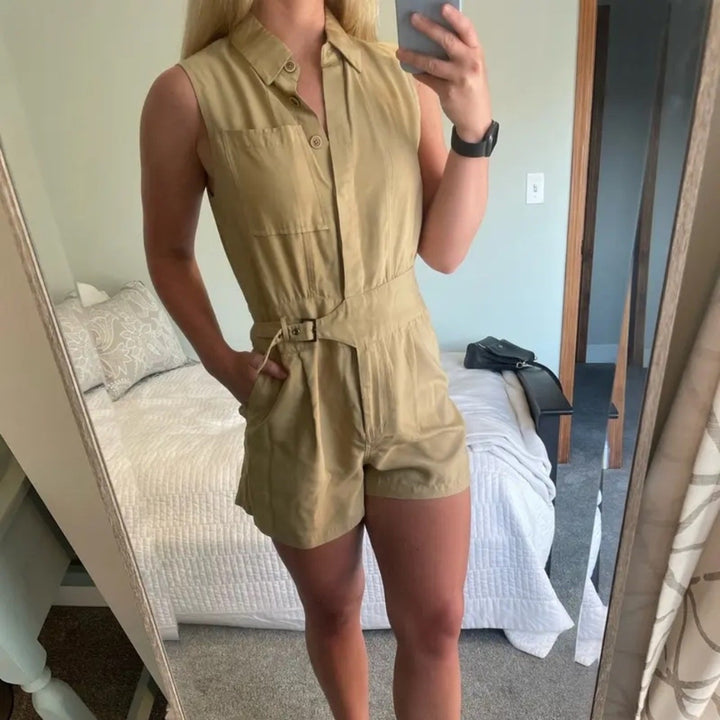 Jason Wu X RTR Tan Belted Romper Size 2