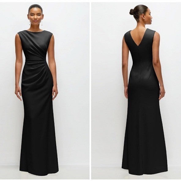 After Six Sleeveless Cap Shoulder Crepe Maxi Dress Trumpet Skirt In Black