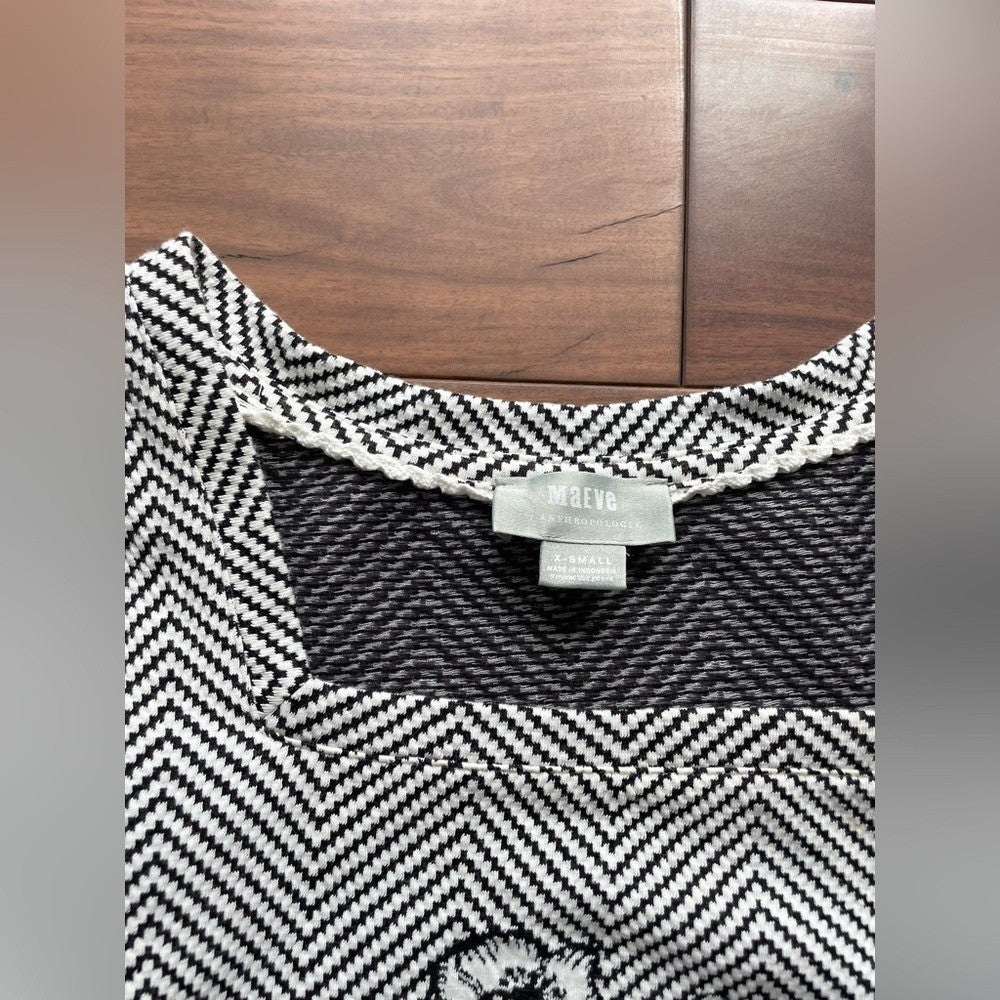 Anthropologie Maeve hellebore Floral Knit Blouse Size XS