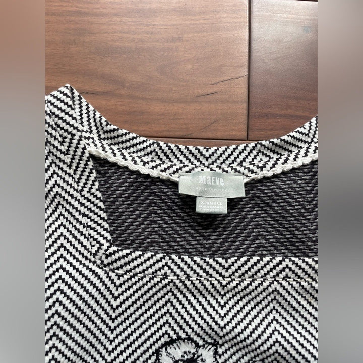 Anthropologie Maeve hellebore Floral Knit Blouse Size XS